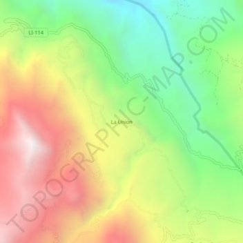 Mapa topográfico La Union, altitud, relieve