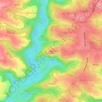 Mapa topográfico Ringelstein, altitud, relieve