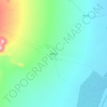 Mapa topográfico Quilmes, altitud, relieve