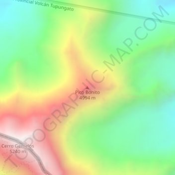 Mapa topográfico Pico Bonito, altitud, relieve