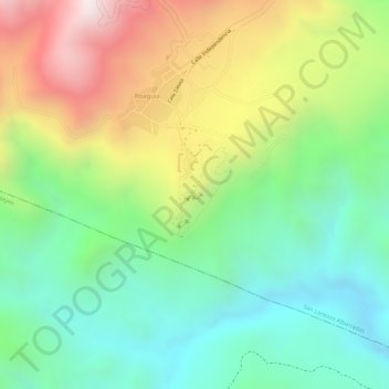 Mapa topográfico Hierve El Agua, altitud, relieve