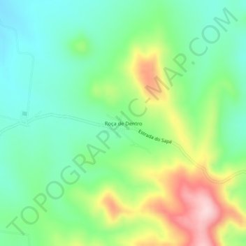 Mapa topográfico Roça de Dentro, altitud, relieve
