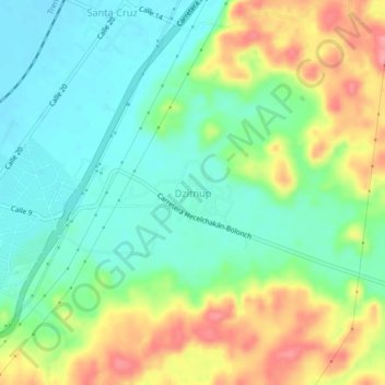 Mapa topográfico Dzitnup, altitud, relieve
