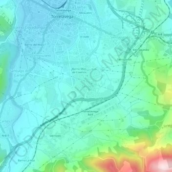 Mapa topográfico Tanos, altitud, relieve