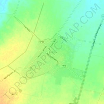 Mapa topográfico Tilisarao, altitud, relieve