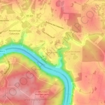Mapa topográfico Setor 10450, altitud, relieve