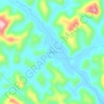 Mapa topográfico Limeira, altitud, relieve