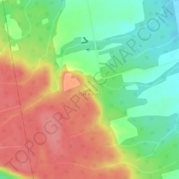 Mapa topográfico Oak Ridges, altitud, relieve