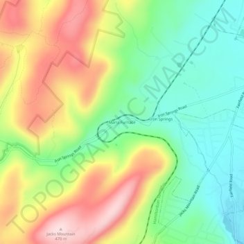 Mapa topográfico Maria Furnace, altitud, relieve
