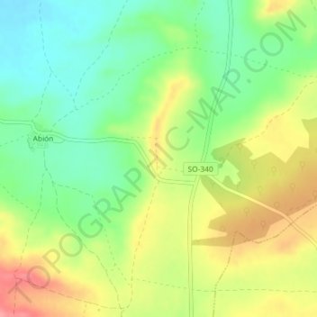 Mapa topográfico Tras el Alto, altitud, relieve