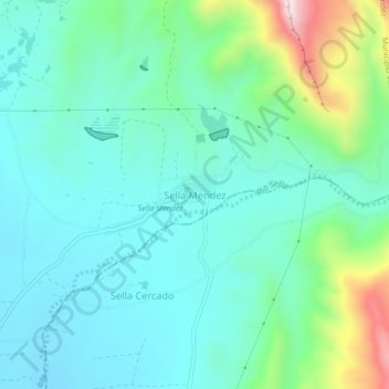 Mapa topográfico Sella Mendez, altitud, relieve