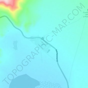Mapa topográfico Jama, altitud, relieve