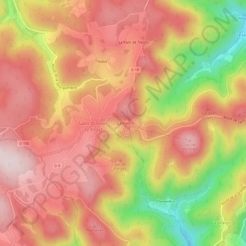 Mapa topográfico Gashon, altitud, relieve