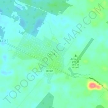 Mapa topográfico São Luiz, altitud, relieve