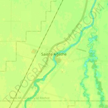 Mapa topográfico Sainte Agathe, altitud, relieve