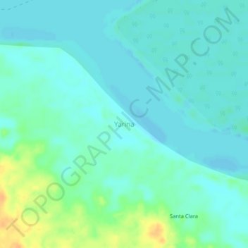 Mapa topográfico Yarina, altitud, relieve