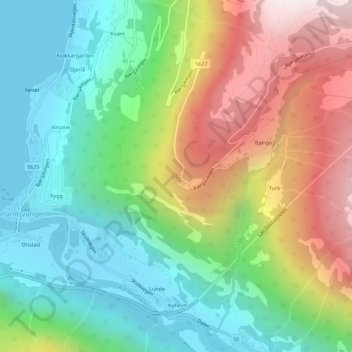 Mapa topográfico Stegastein, altitud, relieve