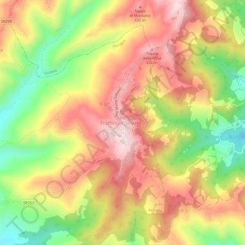 Mapa topográfico Fratticiola Selvatica, altitud, relieve