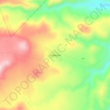 Mapa topográfico Cieneguitas, altitud, relieve