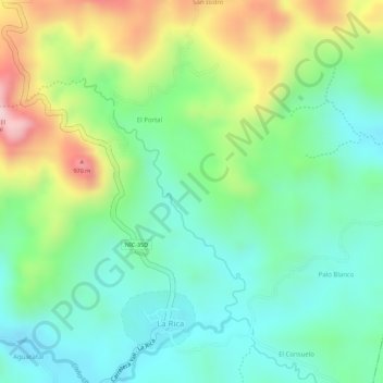 Mapa topográfico Distrito VII, altitud, relieve