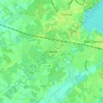 Mapa topográfico Ohrwege, altitud, relieve