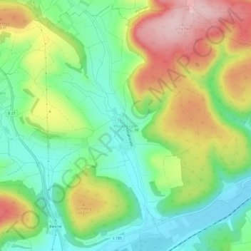 Mapa topográfico Hondingen, altitud, relieve