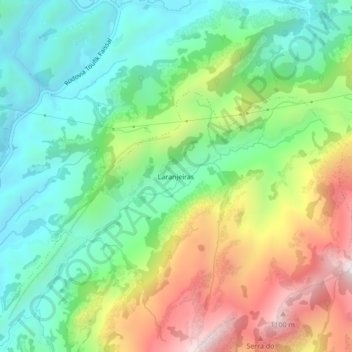 Mapa topográfico Laranjeiras, altitud, relieve