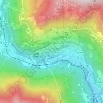 Mapa topográfico Golde, altitud, relieve