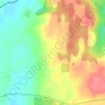 Mapa topográfico es Figueral, altitud, relieve