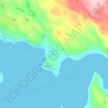 Mapa topográfico Apex, altitud, relieve