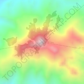 Mapa topográfico Cerro Quema, altitud, relieve