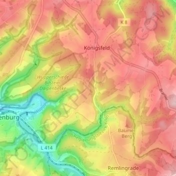 Mapa topográfico Hölzerne Klinke, altitud, relieve