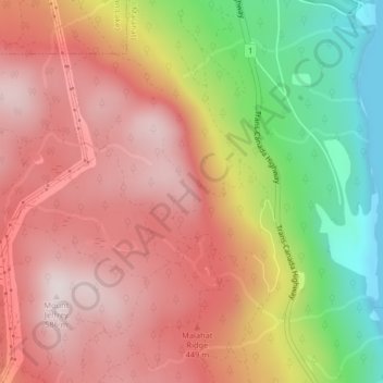 Mapa topográfico H500, altitud, relieve