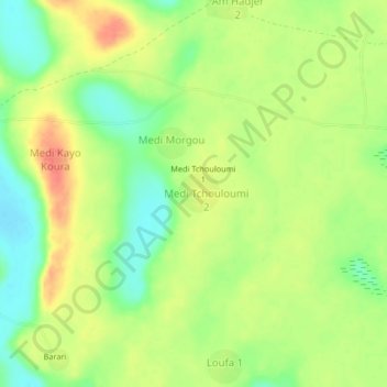 Mapa topográfico Medi, altitud, relieve