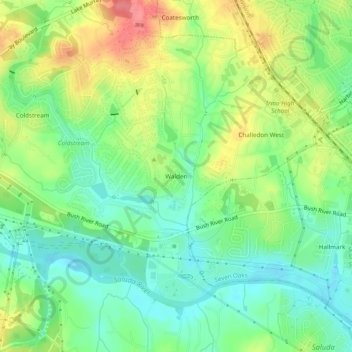 Mapa topográfico Walden, altitud, relieve