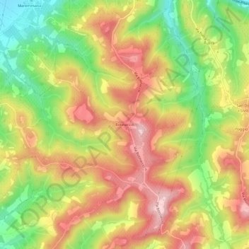 Mapa topográfico Botinaccio, altitud, relieve