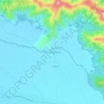 Mapa topográfico Balincaguing, altitud, relieve