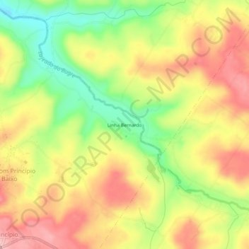 Mapa topográfico Linha Bernardo, altitud, relieve