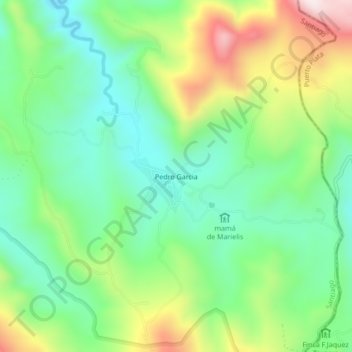Mapa topográfico Pedro Garcia, altitud, relieve