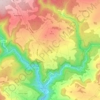 Mapa topográfico Berau, altitud, relieve