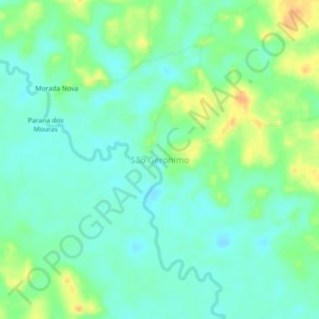 Mapa topográfico São Geronimo, altitud, relieve