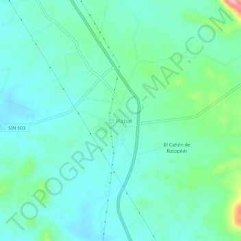 Mapa topográfico El Habal, altitud, relieve