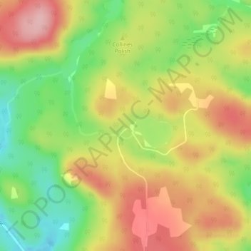 Mapa topográfico Klukeville, altitud, relieve
