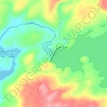 Mapa topográfico Barragem do Blang, altitud, relieve