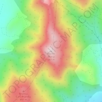 Mapa topográfico Monte Maria, altitud, relieve