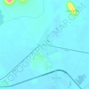 Mapa topográfico Estación Corral, altitud, relieve