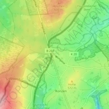 Mapa topográfico Entenpfuhl, altitud, relieve