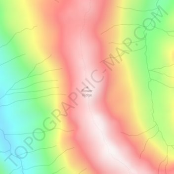 Mapa topográfico Flower Ridge, altitud, relieve