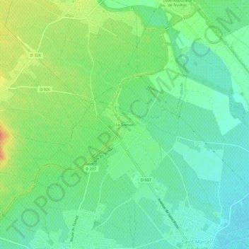 Mapa topográfico Le Somail, altitud, relieve