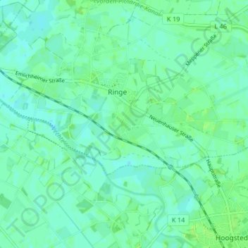 Mapa topográfico Großringe, altitud, relieve